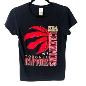 NBA Toronto Raptors Championship Tee 2019 Womens Black T Shirt Size Small